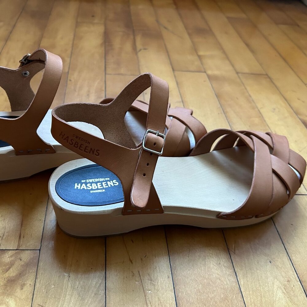 NWOT Swedish Hasbeens Magdalena Braided Sandal 41